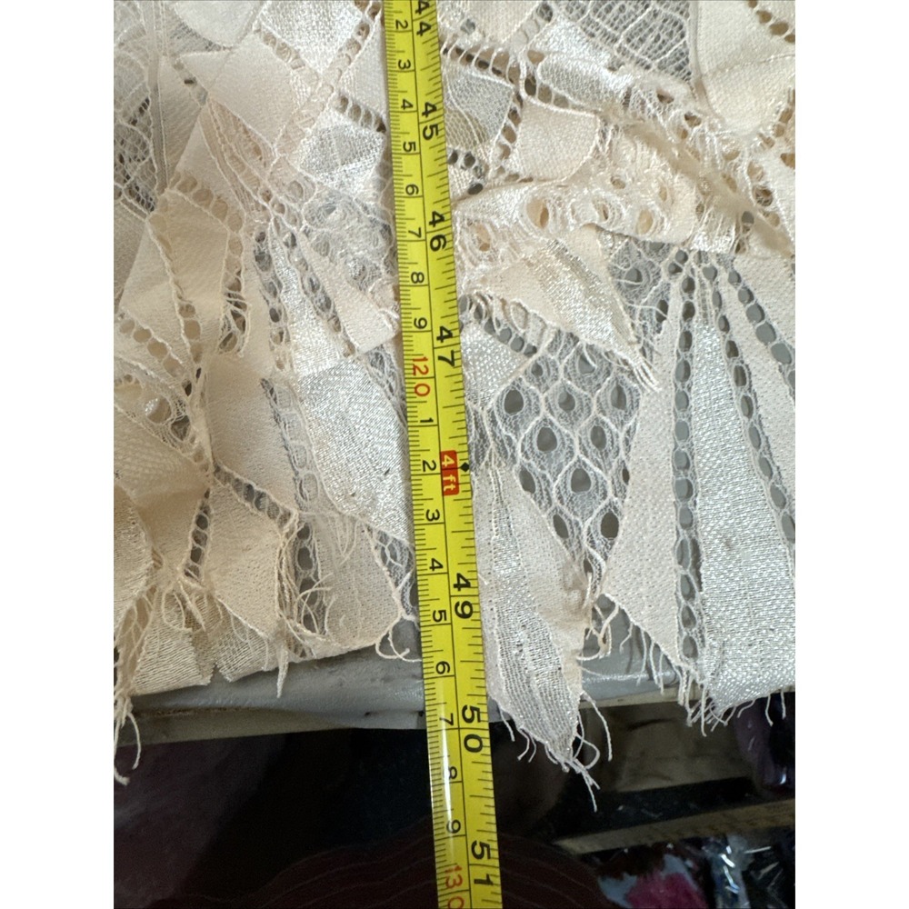 FOXEIDOX cream dress Intricate Lace Detailing High Neckline Sz Small - Picture 8 of 15